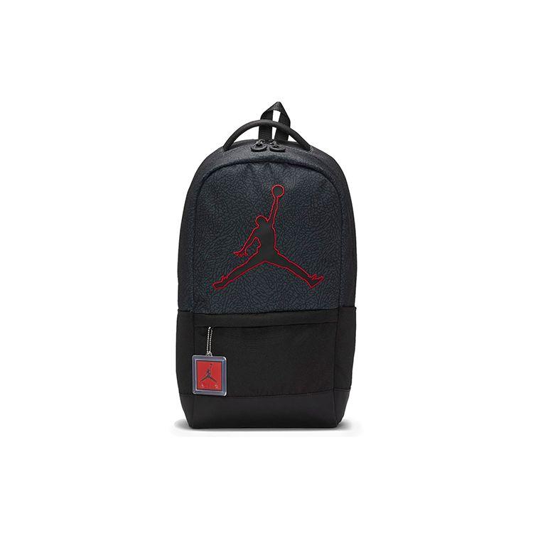 Jordan Crackle Embroidered Jumpman Logo Canvas Backpack Unisex Backpack Dark-Gray 9A0454-693 Dark Gray