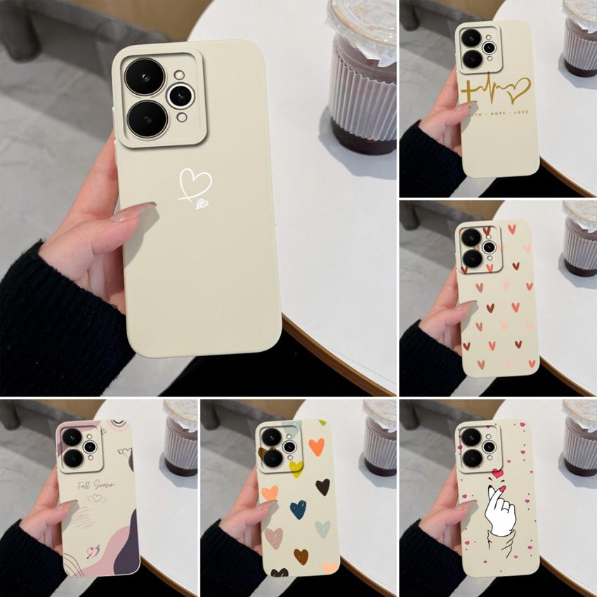 For Realme 15 15T 15X C71 C73 C33 C35 C21Y C25S Note 70 70T Phone Case Fashion Love Heart Patterns Liquid Silicone Protective Shell For Realme Housing