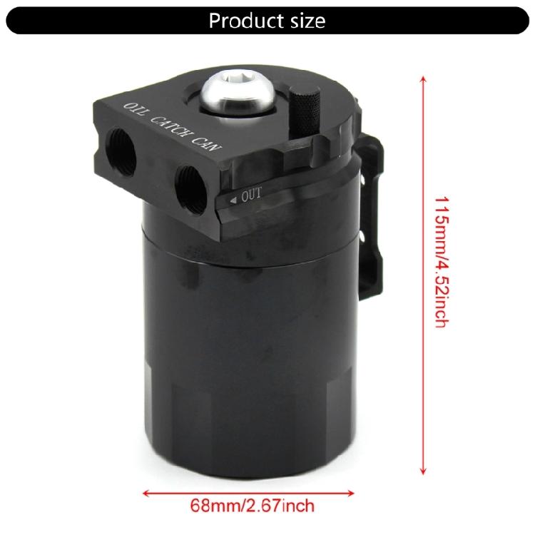 Universally Baffled Aluminum Oil Catch Can Tanks 2-Port Reservoir with Drain Valves Breather Cylinders Filter