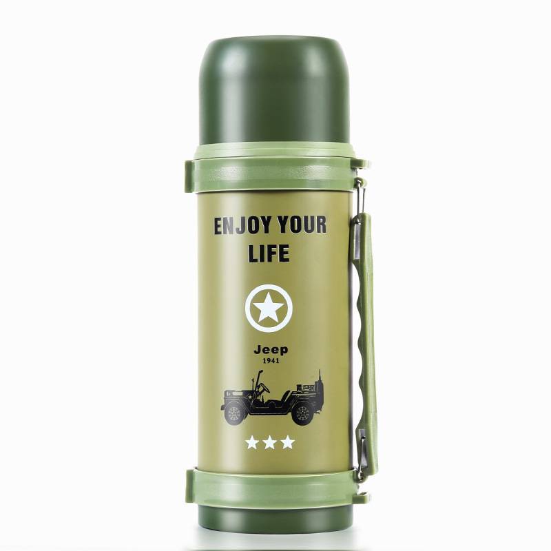 Outdoor Insulated Flask With Double Layer 304 Stainless Steel For Travel And Camping Jeep