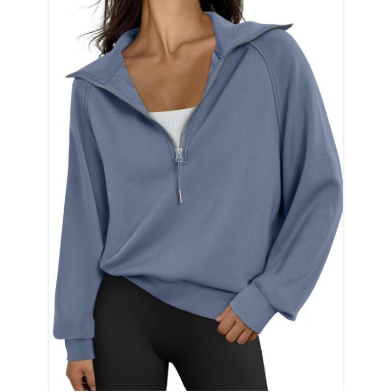 YYFS Women's Fashion Casual Spring Autumn Solid Color Print Long Sleeve Stand-collar Blouses & Shirts