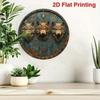 Viking Shield Wall Art Metal Painting Scandinavian Wolf Runic Decor 20x20cm