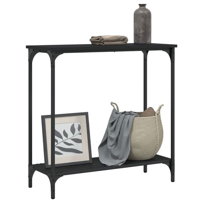 VidaXL Table console noir 75x30,5x75 cm bois d'ingénierie 837707