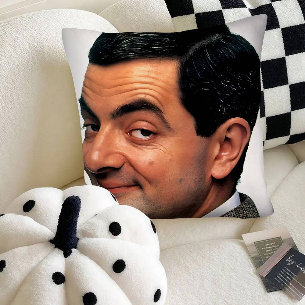 

M-Mr Bean Pillow Case Square Pillow Bedroom Sofa Leisure Comfort Cushion Car Home Decoration 16x16Inch