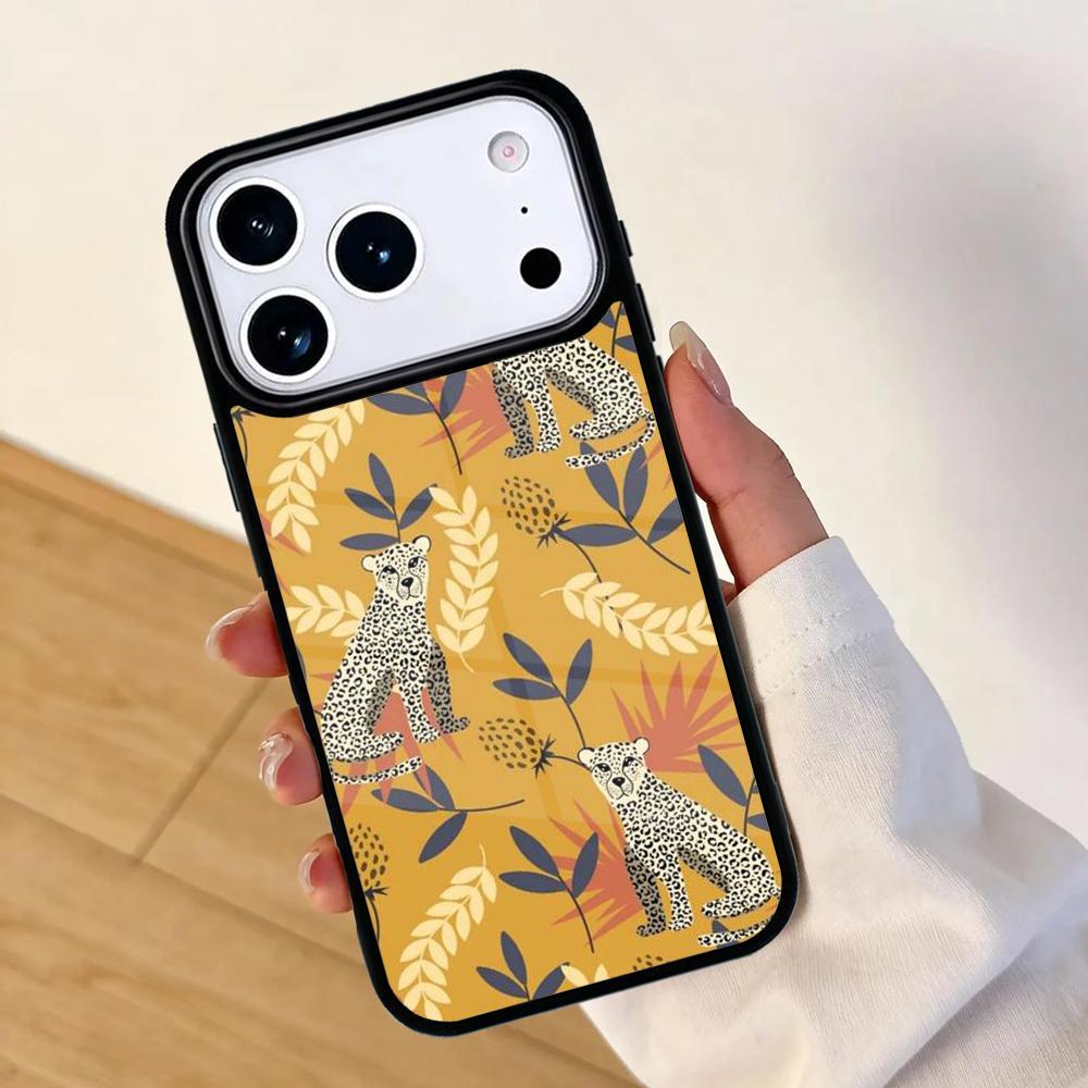 Tigers Leopards tropical leaves Phone Case For Apple iPhone 17 air 16 Pro Max 15 Pro Max 14 13 12 11 Mini Back Cover