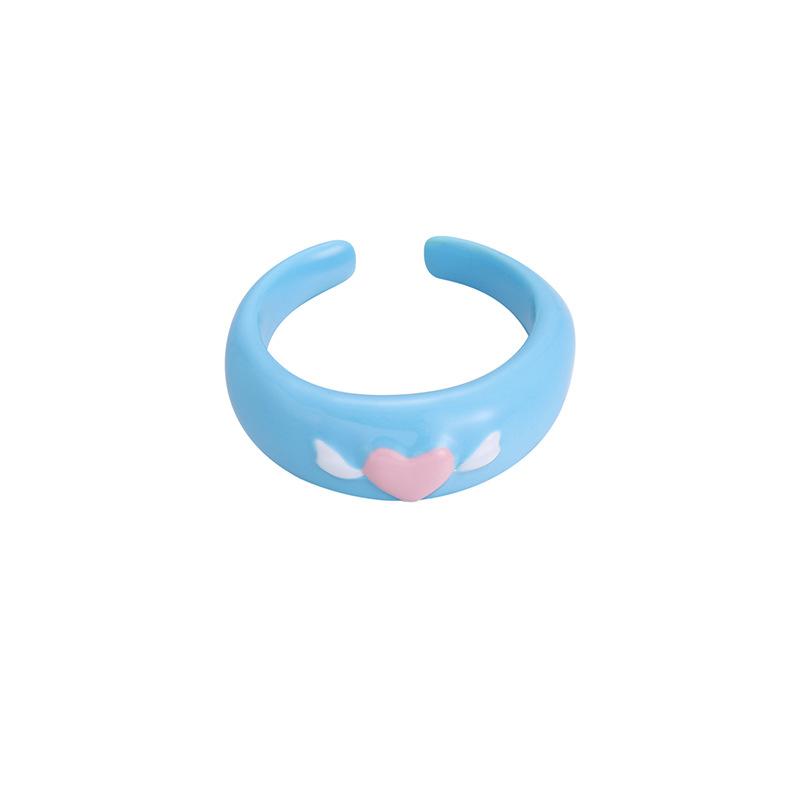 Irregular Cute Small Fresh Love Wings Double-layer Open Ring Niche Design Fashionable Versatile Exquisite Jewelry