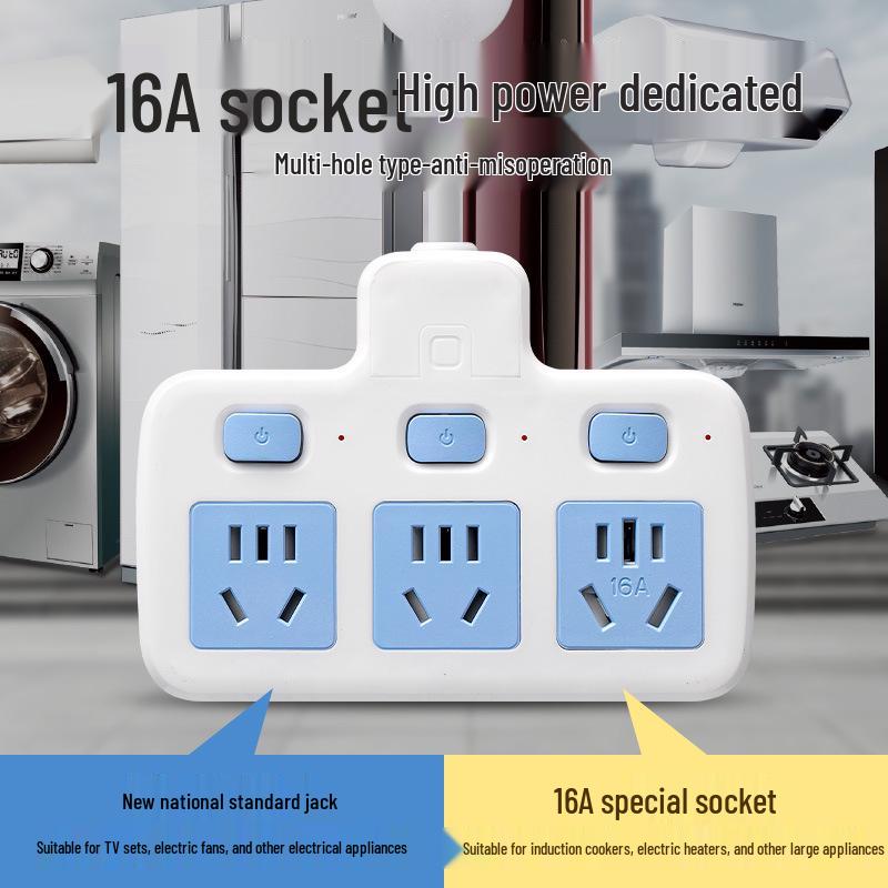 Pure Copper Multi-Function USB Power Strip with Wireless Plug Board