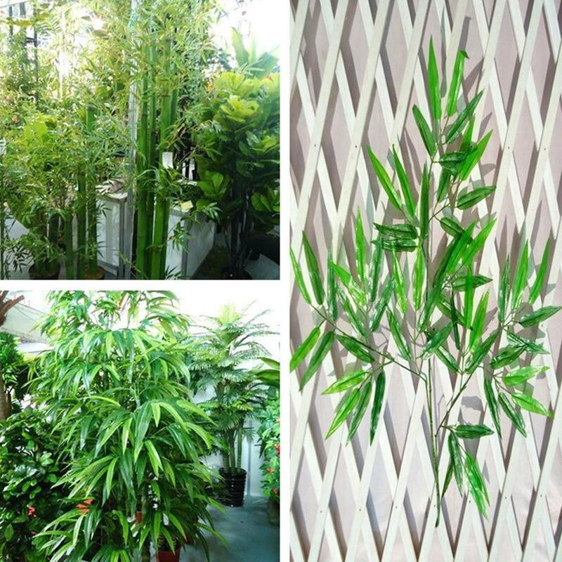 10Pcs/Set Plastic Artificial Bamboo Leaf Tree Branch Green Festive Party 10Pcs/Set Plastic Artificial Bamboo Leaf Tree Branch Green Festive Party