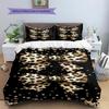 Leopard Bow Pattern Bedding Quilt Set Quilt Cover Pillowcase Home Decoration Gift (1 * duvet cover + 2 * pillowcase, without core)