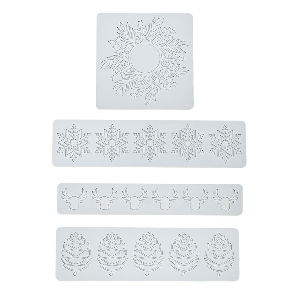 Christmas Cake Decors Christmas Lace Mats Silicone Lace Molds Silicone Lace Pad Suitable for Parties and Celebration