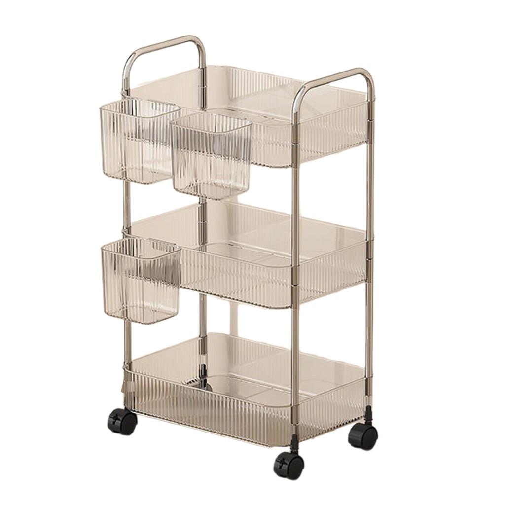 Moderner rollender Schminkwagen Klare Regale Platzsparend Badezimmer Schlafzimmer Organisationslösung Produktorganisatoren