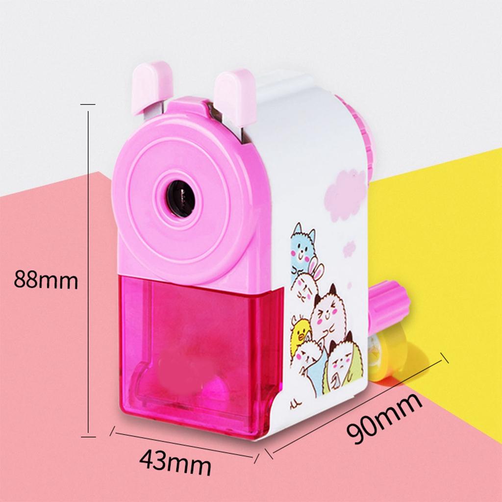Rotating Pencil Sharpener Cute Portable Efficient Hand Crank Manual Pencil Sharpener for Students