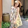 Summer Ink Painting Halter Neck Dress - Gentle, Sweet, Petite Short Skirt