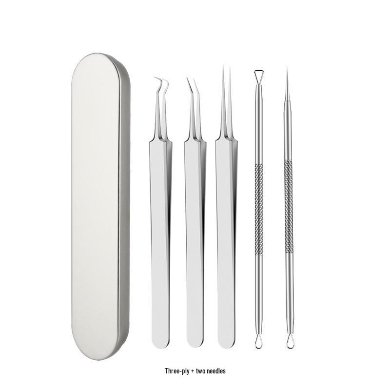 Stainless Steel Blackhead Remover Tool - Needle & Clip for Acne and Makeup.