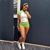 European-American Street Style Color Block Raglan T-shirt & High Waist Shorts Set - 2026 Hot Girl Casual Wear