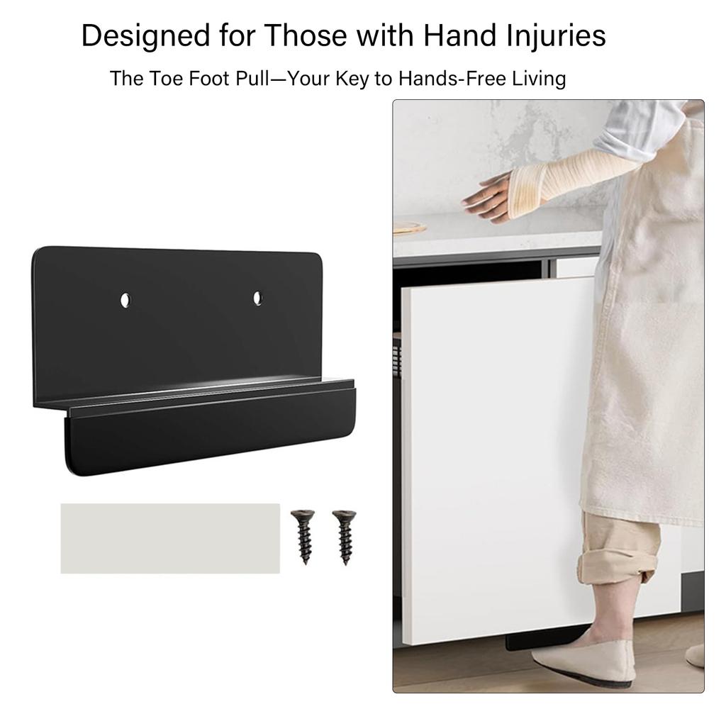 Metal Foot Pull Handle Under Cabinet Pull for Trash Drawers Convenient & Hygienic Solution for Kitchen & Bathroom Use