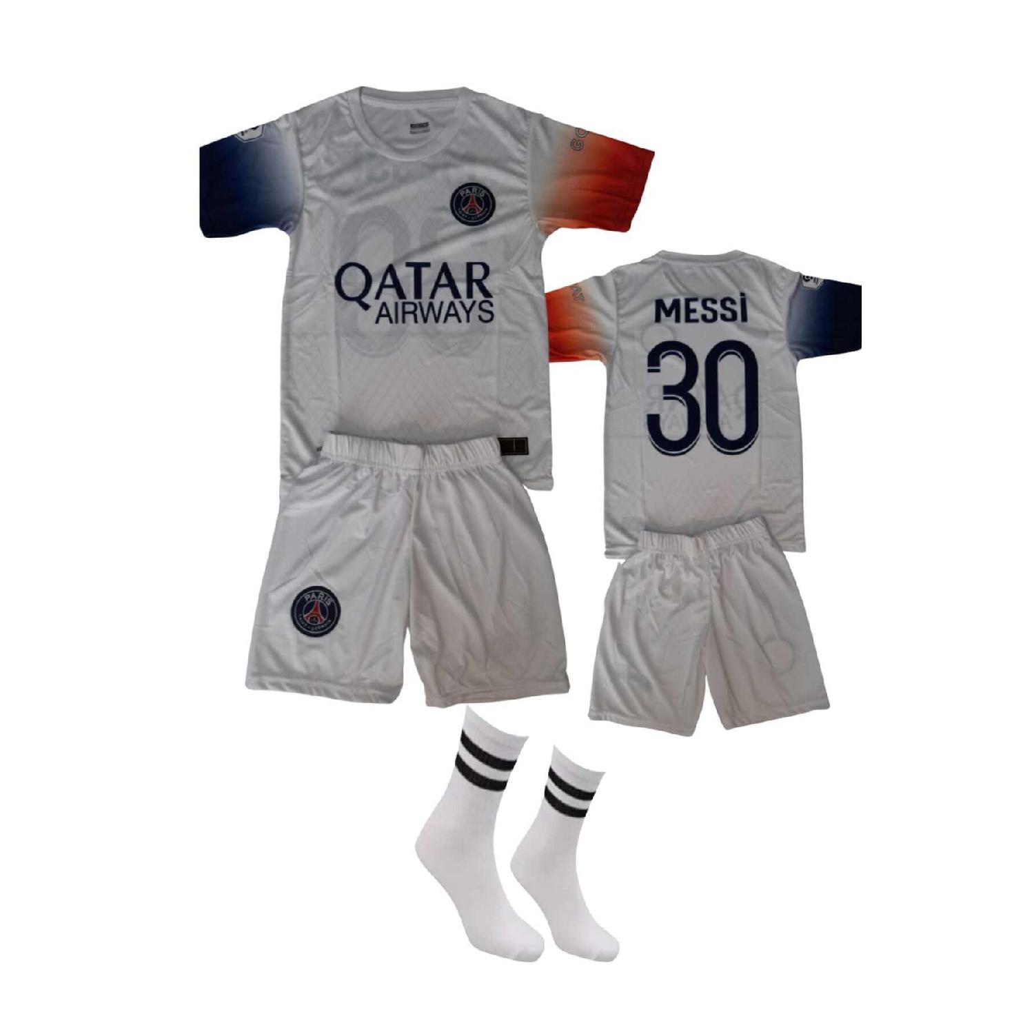 

Комплект из 3 белых детских футболок нового сезона Psg Messi 2024