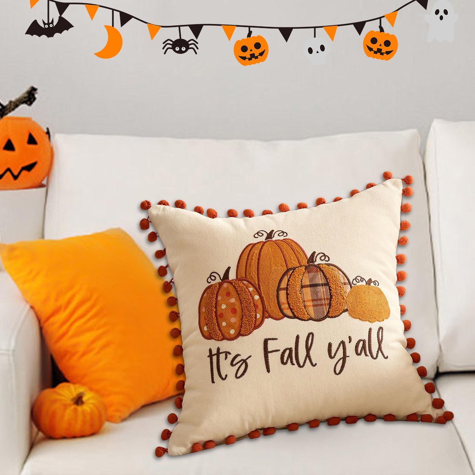 Pumpkin Pillow Covers Thanksgiving Fall Decor Pumpkin Throw Pillows Covers Autumn Cushion Pillowcase 18x18 Inch For Dorm Porch China Mainland 2390₽