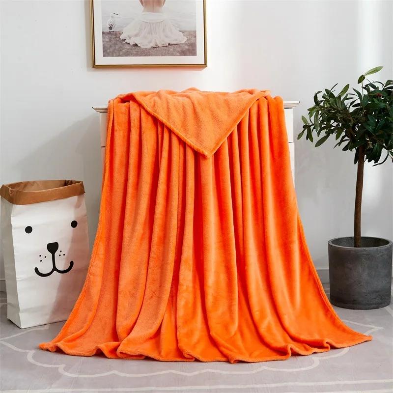 Modern Minimalist Solid Color Coral Fleece Blanket Four Season Universal Comfortable Soft Thick And Warm Office Nap Blanket