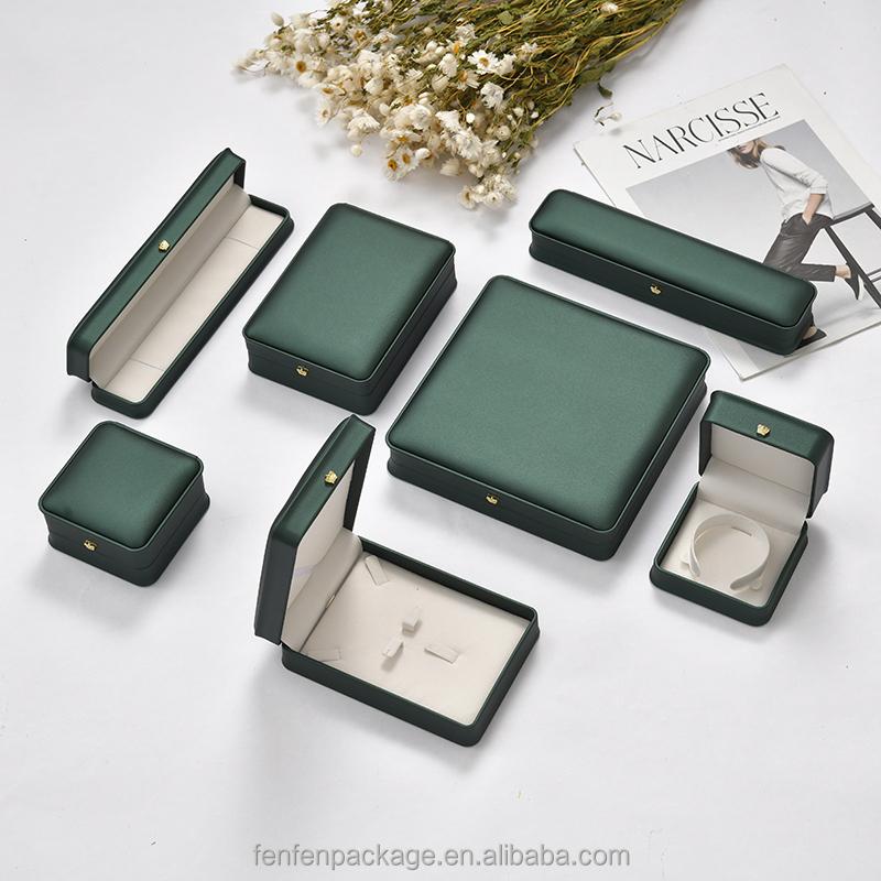 Manufacturer Custom logo Crown Buckle Luxury Pu Leather Jewellery Packaging Box Ring Necklace Bracelet Jewellery Gift Box