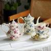 Ceramic Mug Coffee Cup Set With Plate Floral Europe Afternoon Tea Cup Set Vintage Porcelain Luxury Kettle Set Home Decoration