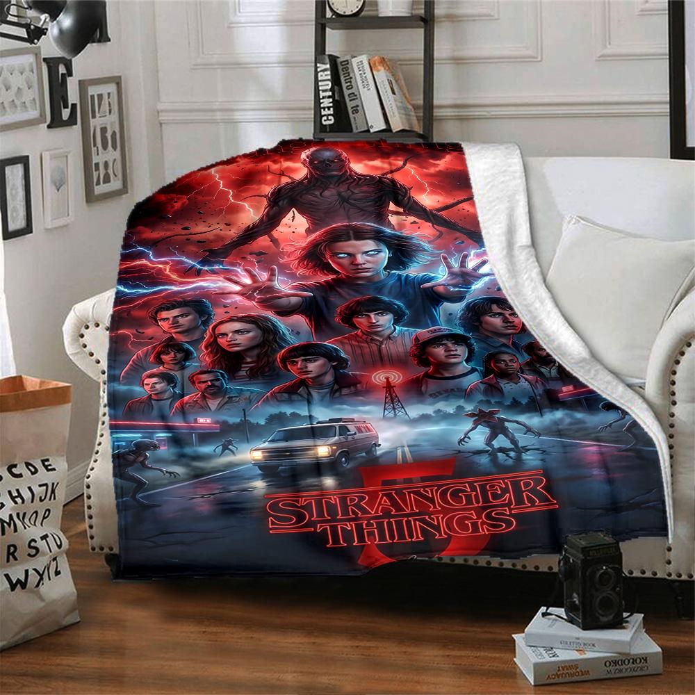 Stranger Things Blanket Warmthful Decor Suitable for Livingroom Office Chair Picnics for All Seasons Playful Design