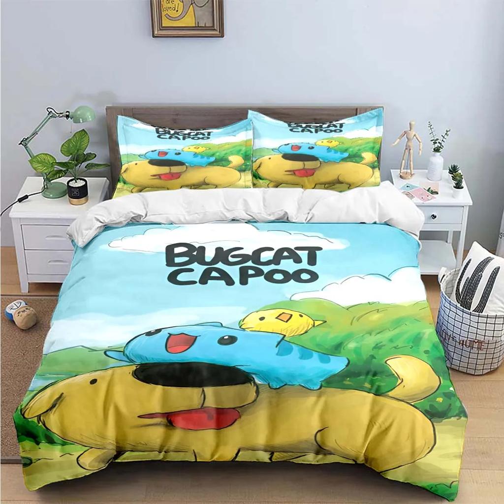 Fashion Cartoon B-Bugcat Capoo Pattern Bedding Set Duvet Cover Comforter Luxury Birthday Gift Bed Supplies