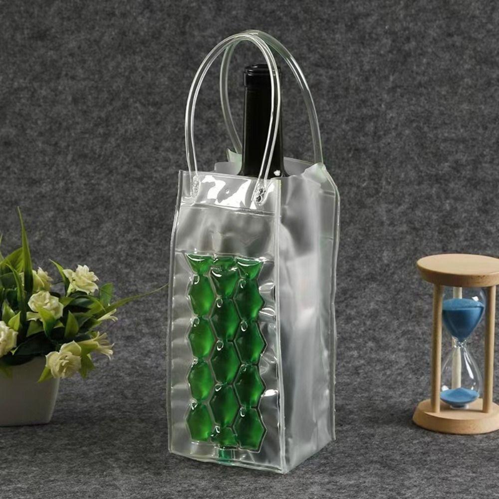 Insulated Wine Bottle Freezer Bag PVC Drink Bottle Cooler Gel Ice Carrier Holder  Outdoor