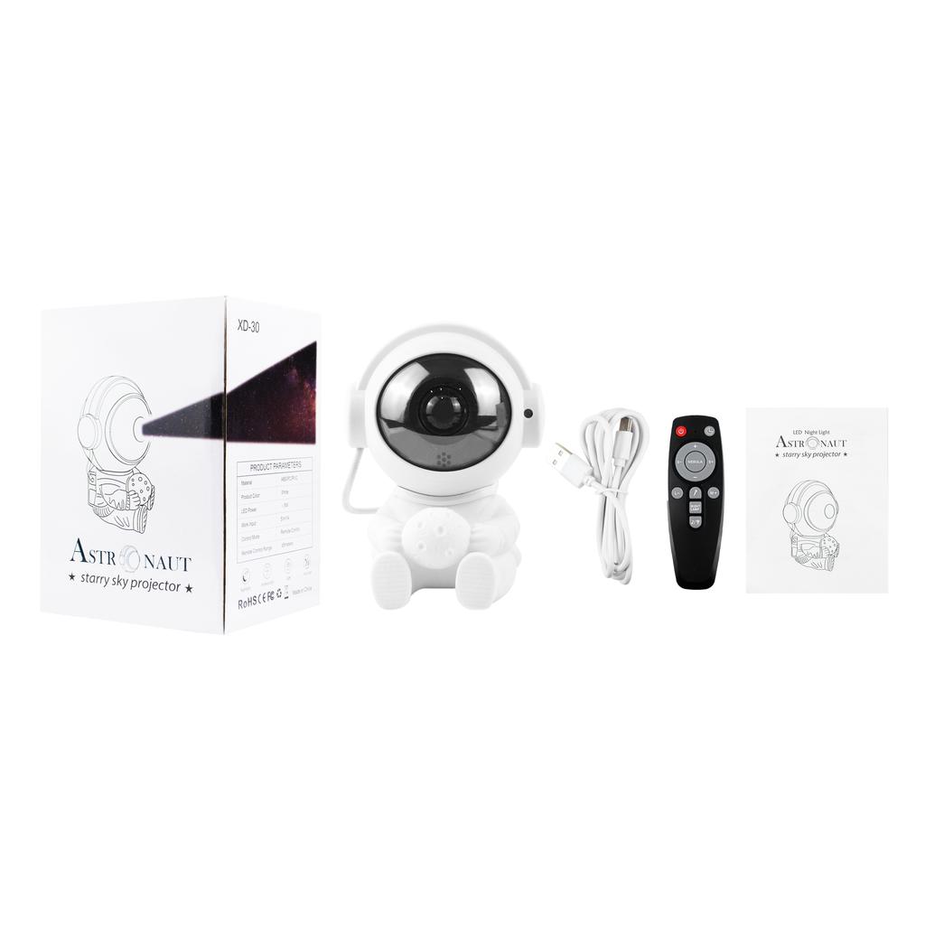 Hug the Moon Model Astronaut Starry Sky Lights Seven Color Rotating Dream Nebula Projector Lamp Spaceman Tricolour Night Light