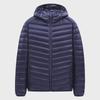 Men's Lightweight Hooded Down Jacket - Short Stand-Up Collar, Casual and Warm for Winter