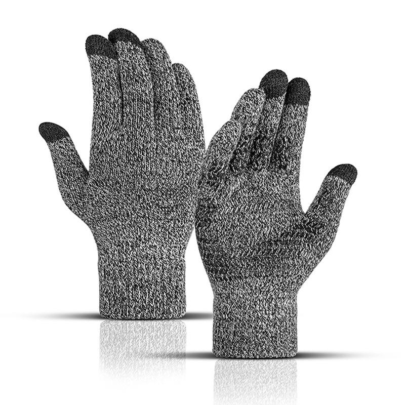 Winter Knitted Men's Gloves Touch Screen Full Finger Autumn Male Gloves