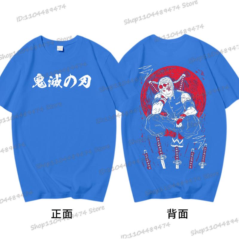 Men's Kimetsu No Yaiba Anime Clothing Uzui Tengen 2025 New Graphics T Shirt Loose Daily Round Neck Cotton Unisex Tops Tees