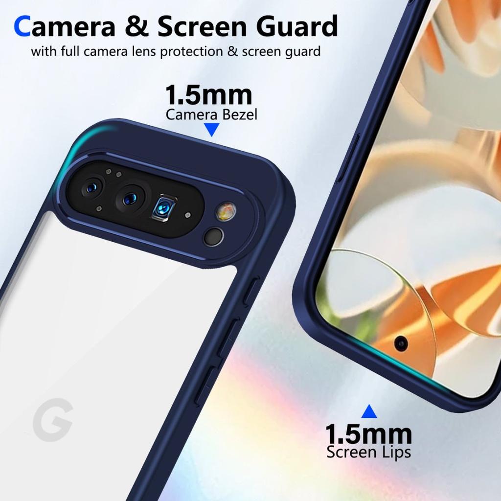 Clear Soft Frame Phone Case for Google Pixel 10 9 Pro XL 9A Shockproof Protective Cover Tranparent Hard Acrylic Back Shell Funda