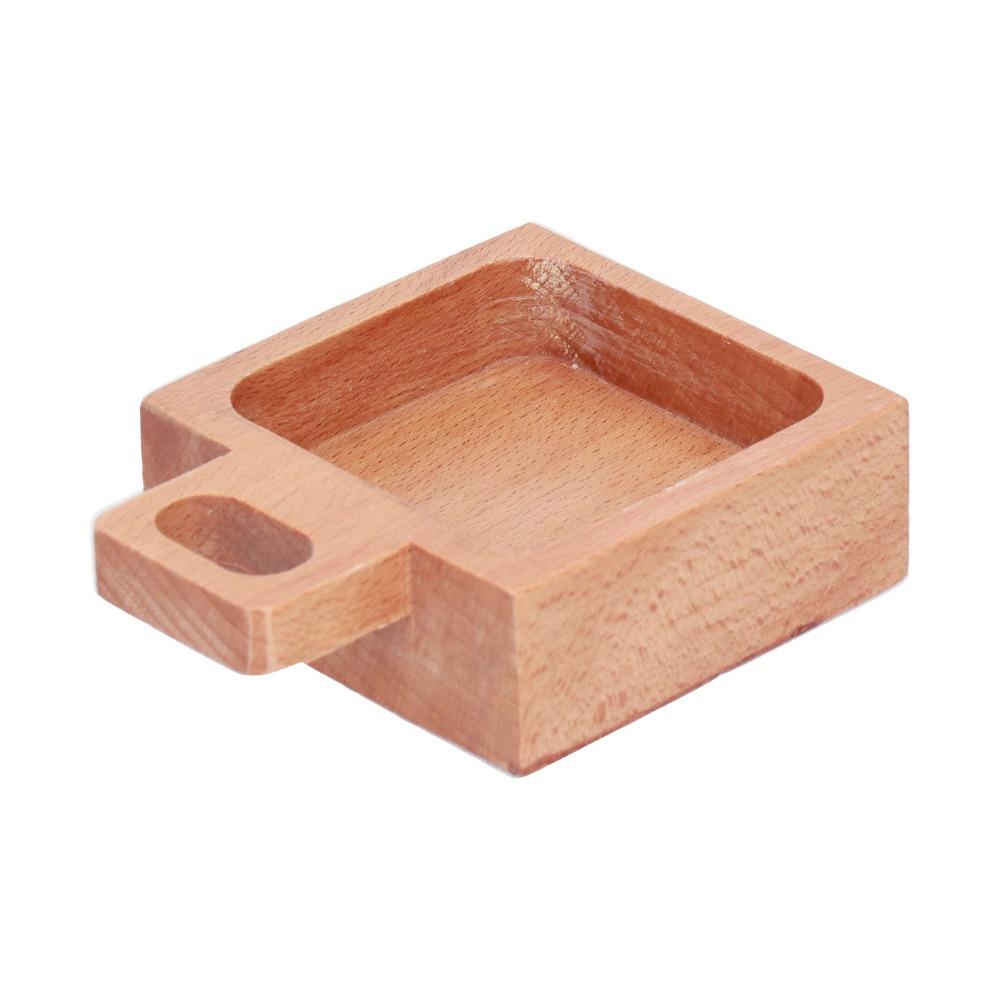 Square Handled Dish Wooden Snack Plate Durable Pastry Tray Food Arrangement