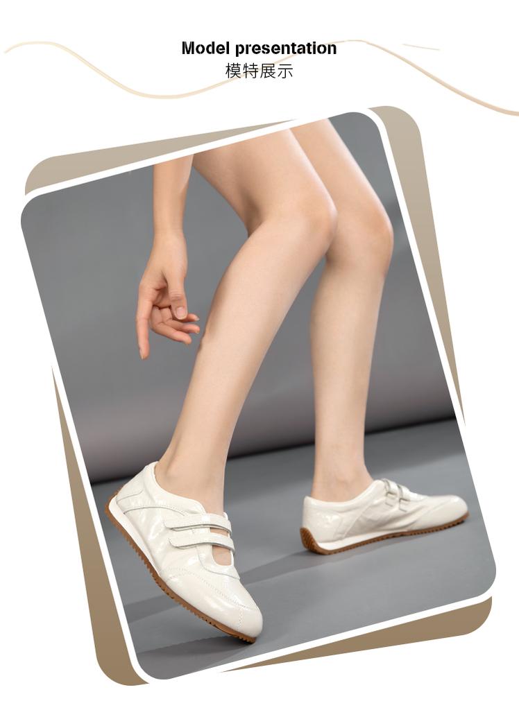 [Cowhide] French Style Double Strap Retro German Training Shoes
