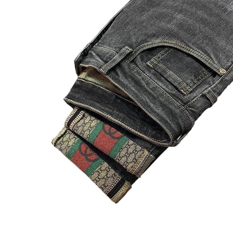 Pánské džíny Slim Fit Light Luxury na léto 2023 - Trendy, elastické a ležérní dlouhé kalhoty