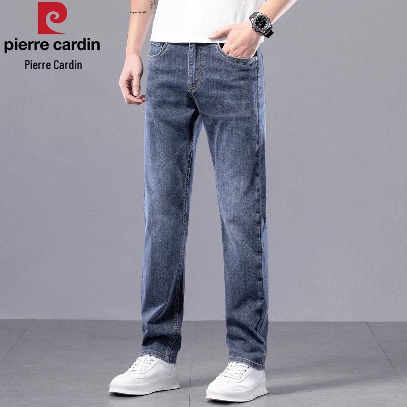 Pierre Cardin Men's Slim-Fit Straight Jeans - Summer Thin Elastic Casual