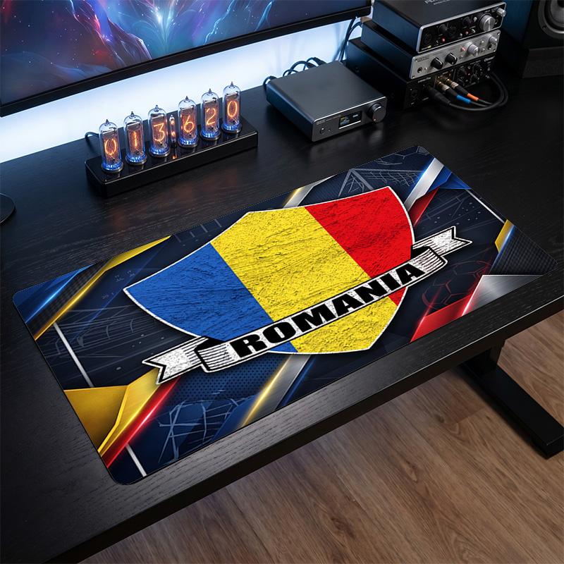 Romania Football Crest Mouse Pad, Extended Non Slip Rubber Desk Mat for Gaming Office Laptop Fan Gift