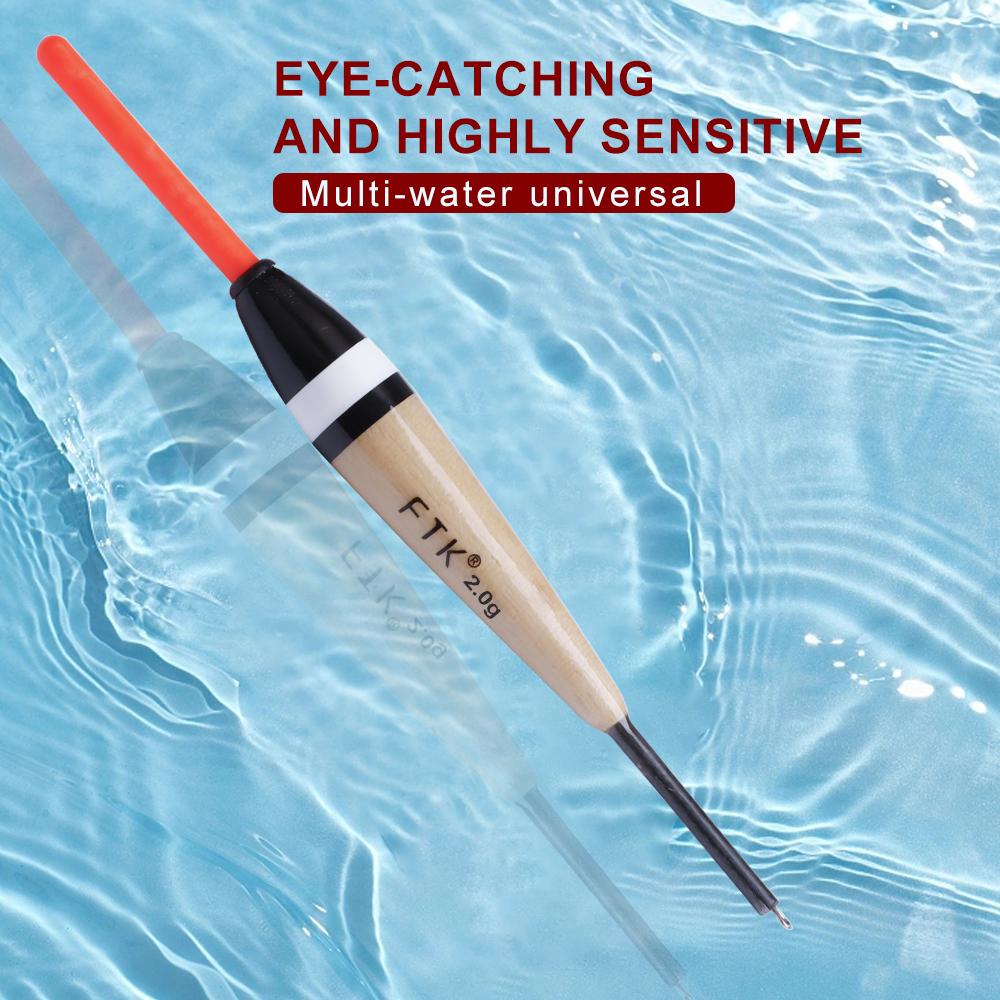 FTK 5PCS Paulownia Wood Fishing Float 2g 3g 4g  Floating Vertical Buoy Carp Fishing Accessories 14cm-15cm