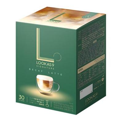 LUCAS NINE Signature Decaf Latte – 30 Sticks | Korean Decaffeinated Instant Latte | Creamy & Smooth
