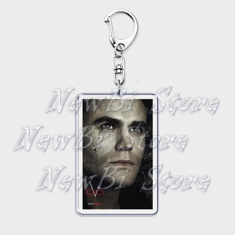 

TVD The Vampire Diaries Keychain for Accessories Bag Damon Stefan Salvatore Elena Gilbert Key Chain Keyring Jewelry Fans Gifts
