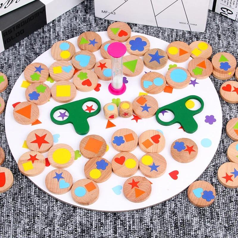 Wooden Color And Shape Matching Game, Paring Game# with Six Theme for Children^ Parent-child Interactive& Matching Toys!!