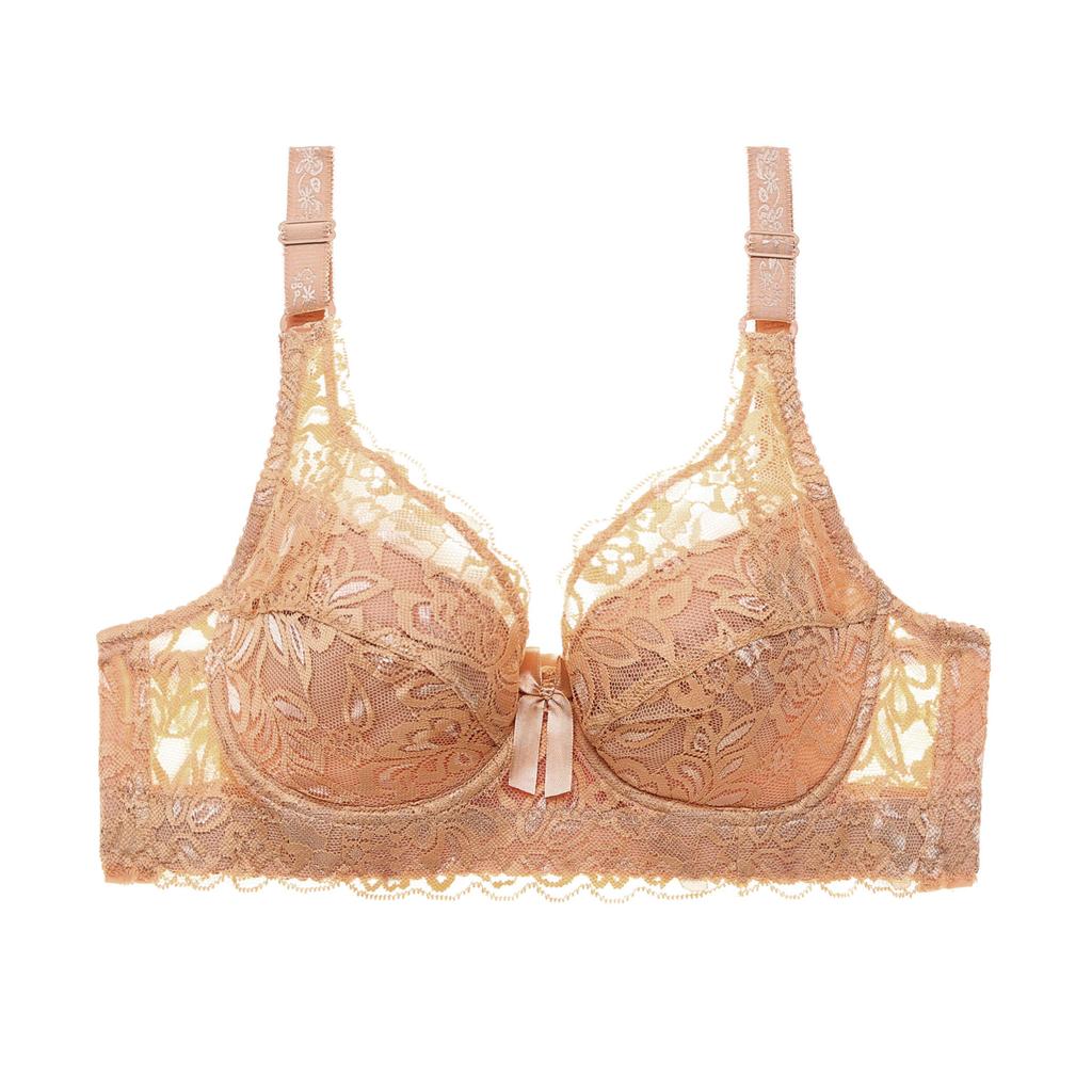 Large Size Ultra-thin Cotton Cup Adjustment Bra Lace Sexy Bra with Steel Ring Gathering Women's Underwear