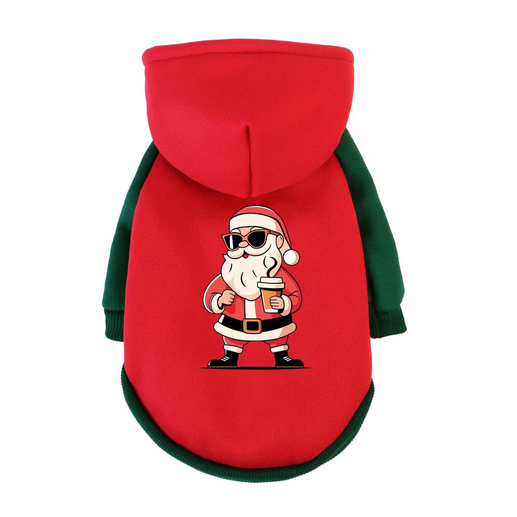 1 Pc Pet Hooded Sweatshirt Christmas Cats & Dogs Fashion Winter Warm Clothes Suitable For Cats ,Teddy Golden Retriever
