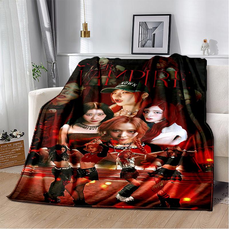 3D KPOP ITZY Star Soft Plush Blanket,Flannel Throw Blanket for Living Room Bedroom Bed Sofa Cover Gift