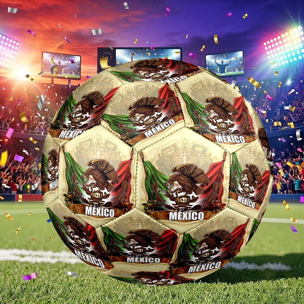 1pc Mexico Soccer Emblem Soccer Ball Size 5, Suitable for Practice Matches/tournament Training,Lightweight and Durable. Mxg7021