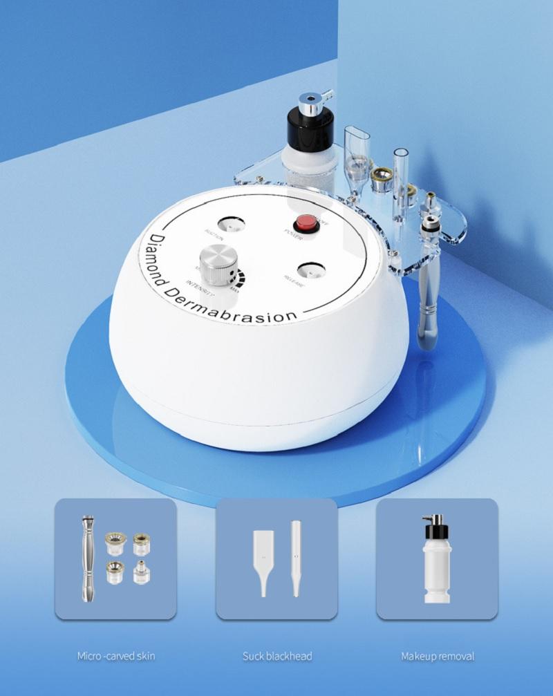 3-in-1 Diamond Microdermabrasion Machine for Face | Professional Home Skin Care Device with Vacuum Glass Tube & Spray Bottle