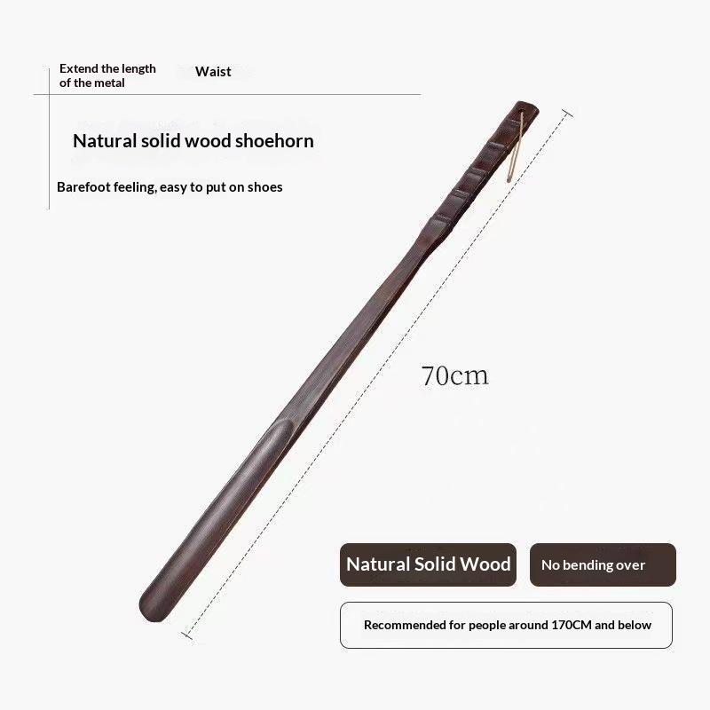 55CM/70CM/75CM Durable Professional Wooden Shoe Horn Flexible Long Handle Shoehorn for Seniors Shoe Lifter Home Tools