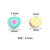 50pcs Heart Polymer Clay Beads Mixed Color Plaid Flower Love Heart Loose Beads For Jewelry Making DIY Necklace Bracelet Keychain