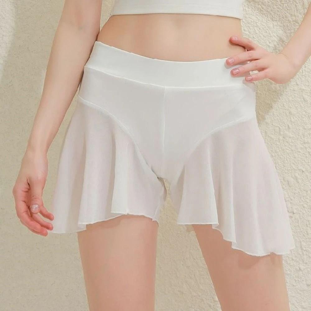 Transparent Bikini Mesh Short Skirt Beach Short Dress Pleated Skirts Outdoor